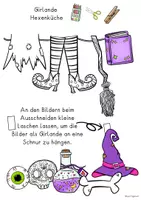Vorschau - Unterrichtsreihen - Halloween, Hexenbeine Bastelvorlage Ausmalbilder Fensterbilder Girlande - Seite 2