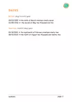 Vorschau - Merkblätter - Numbers and Dates Info Sheet - Seite 1