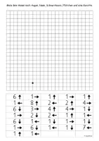 Vorschau - Arbeitsblätter - 🐰 Hase Gitterrätsel Zahlengitter Raumorientierung Frühling Graphomotorik - Seite 1