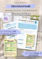 Vorschau - Arbeitsblätter - WiK Übungsaufgabe Formular (Anmeldung Zoobesuch) - Deckblatt