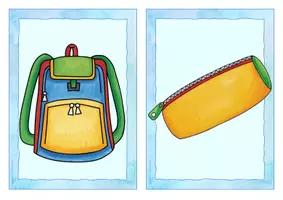 Aperçu - Inclusion - Anglais et Allemand - Flashcards - school things / Schulaschen - école - Page 1