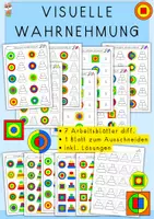 Vorschau - Arbeitsblätter - Visuelle Wahrnehmung, differenzierte Arbeitsblätter - Deckblatt