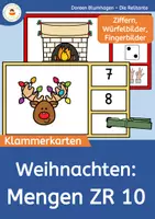 Vorschau - Stationenlernen - Weihnachten: Mengen und Zählen im Zahlenraum 10 - Klammerkarten - Deckblatt