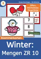 Vorschau - Stationenlernen - Winter: Mengen und Zählen im Zahlenraum 10 - Klammerkarten - Deckblatt