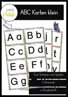 Vorschau - Präsentationen/Tafelbilder - ABC Buchstaben Karten klein A7 in Druckschrift - Deckblatt