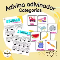 Vista previa - Tarjetas / Manipulativos - Adivina adivinador: categorías semánticas - Portada