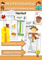 Vorschau - Arbeitsblätter - Lesespaziergang Herbst - Leserunde Klasse 1 und 2 - Deckblatt