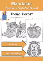 Vorschau - Arbeitsblätter - Mandalas Thema Herbst - Grundschule - Bastelvorlagen - Deckblatt