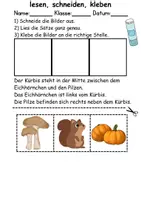 Vorschau - Arbeitsblätter - Herbst Leserätsel - Lesen, schneiden, kleben - DaZ/DaF, Deutsch, Sachunterricht - Seite 1