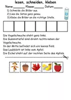 Vorschau - Arbeitsblätter - Herbst Leserätsel - Lesen, schneiden, kleben - DaZ/DaF, Deutsch, Sachunterricht - Seite 3