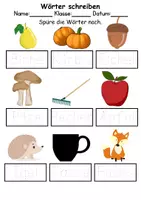 Vorschau - Arbeitsblätter - Herbst Wörter und Sätze schreiben und Silben DaZ/DaF, deutsch - Seite 2