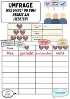 Vorschau - Unterrichtsreihen - GRATIS Mitschüler Umfrage Herbst - DaZ/DaF, Deutsch (Klassenspiel) - Seite 1