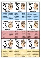 Vorschau - Arbeitsblätter - Nenne 3 (Give me 5) Herbst - DaZ/DaF, Deutsch (Spiel) - Seite 1