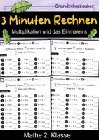 Vorschau - Arbeitsblätter - 3 Minuten Rechnen | Einmaleins üben | Mathe 2. Klasse - Deckblatt