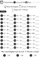 Vorschau - Arbeitsblätter - 3 Minuten Rechnen Klasse 2 - Kleines Einmaleins üben - Seite 1