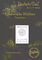 Vorschau - Unterrichtsreihen - Präpositionen Wortschatz einheimische Wildtiere - Deckblatt