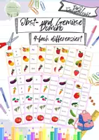 Vorschau - Fördermaterial/Inklusion - Obst- und Gemüse Domino - 4-fach differenziert - Deckblatt