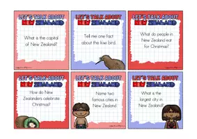 Vorschau - Spiele - New Zealand: speaking cards | Speaking Prompts | Conversation Cards - Seite 1