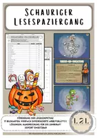 Vorschau - Stationenlernen - Halloween - Materialpaket für den Deutschunterricht (ab Klassenstufe 4 bis Klassenstufe 7) - Seite 1