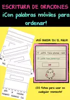 Vista previa - Hojas de trabajo - Escritura de oraciones en español. Lectura y escritura - página 1