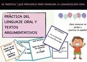 Vista previa - Tarjetas / Manipulativos - Expresión oral y lenguaje. Tarjetas "¿Qué prefieres?" - Portada