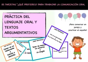 Vista previa - Tarjetas / Manipulativos - Expresión oral y lenguaje. Tarjetas "¿Qué prefieres?" - página 1