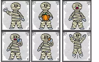 Vista previa - Hojas de trabajo - Mummy Movements - Find It! Write it! (Halloween) - página 1