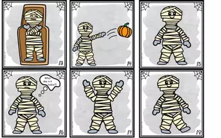 Vista previa - Hojas de trabajo - Mummy Movements - Find It! Write it! (Halloween) - página 3