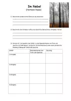 Vorschau - Arbeitsblätter - Gedichtanalyse Im Nebel von Hermann Hesse - Deckblatt