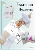 Vorschau - Mal- und Bastelvorlagen - Faltbuch „Halloween“ (Faltheft: Falten & Ausmalen) - Deckblatt