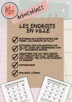 Vorschau - Arbeitsblätter - AB "Les endroits en ville" (thematischer Wortschatz, aller, à + bestimmter Artikel) - Deckblatt