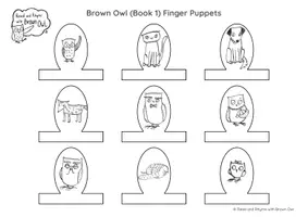 Vorschau - Mal- und Bastelvorlagen - Read and Rhyme with Brown Owl- Finger Puppets - Seite 1