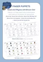 Vorschau - Mal- und Bastelvorlagen - Read and Rhyme with Brown Owl- Finger Puppets - Deckblatt