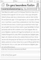 Vorschau - Arbeitsblätter - Leseverstehen - Ein ganz besonderes Kostüm - Deutsch 2. und 3. Klasse - Seite 1
