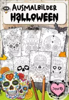 Vorschau - Mal- und Bastelvorlagen - Halloween Ausmalbilder: Sugar Skull / Totenköpfe - Deckblatt