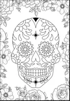 Vorschau - Mal- und Bastelvorlagen - Halloween Ausmalbilder: Sugar Skull / Totenköpfe - Seite 1