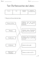 Vorschau - Test - Test: Kennzeichen des Lebens / der Lebewesen (Differenzierung) - Seite 2