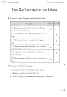Vorschau - Test - Test: Kennzeichen des Lebens / der Lebewesen (Differenzierung) - Seite 3