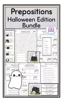 Aperçu - Feuilles d'exercices - Prepositions of Place - Halloween Edition - Bundle - Page de couverture