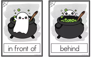 Vista previa - Hojas de trabajo - Prepositions of Place - Halloween Edition - Bundle - página 2