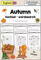 Vorschau - Arbeitsblätter - Autumn Fall Herbst Suchsel Wordsearch differenziert - Englisch - Deckblatt