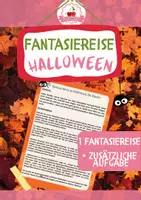 Vorschau - Arbeitsblätter - Fantasie-Reise zu Halloween Grundschule - Deckblatt