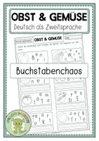 Vorschau - Arbeitsblätter - OBST UND GEMÜSE Buchstabenchaos - Deckblatt
