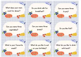 Aperçu - Feuilles d'exercices - Stop and Swap Cards - Conversation Cards -Food and Drinks - nourriture et les boissons - Page 2