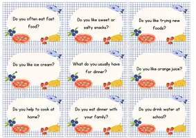 Aperçu - Feuilles d'exercices - Stop and Swap Cards - Conversation Cards -Food and Drinks - nourriture et les boissons - Page 3