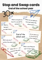 Aperçu - Feuilles d'exercices - Stop and Swap Cards - Conversation Cards - End of the school year - Page de couverture