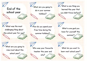 Aperçu - Feuilles d'exercices - Stop and Swap Cards - Conversation Cards - End of the school year - Page 1