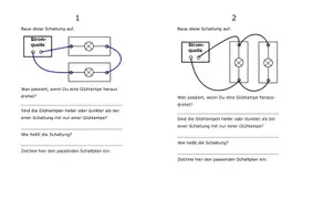 Vorschau - Arbeitsblätter - Arbeitsblatt Elektrische Schaltungen Reihenschaltung Parallelschaltung - Deckblatt