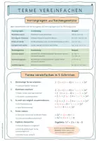 Vorschau - Arbeitsblätter - Merkblatt (2 Seiten) und Arbeitsblatt – Terme vereinfachen - Seite 2