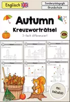 Vorschau - Arbeitsblätter - Autumn Fall Kreuzworträtsel crossword differenziert - Englisch - Deckblatt